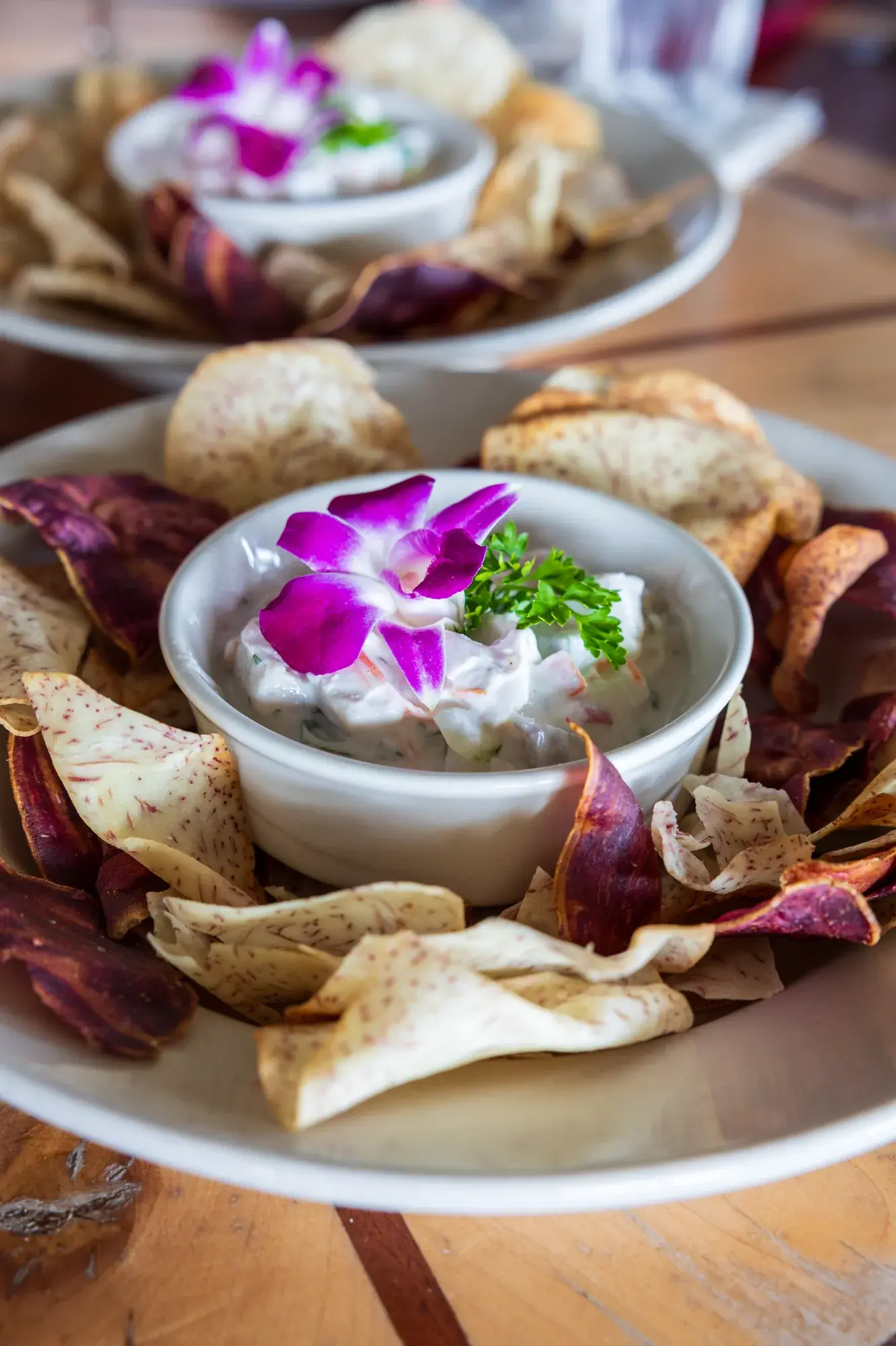 Ceviche at Kona Inn Restaurant, Fresh local fish, citrus, seasonal vegetables, coconut milk.