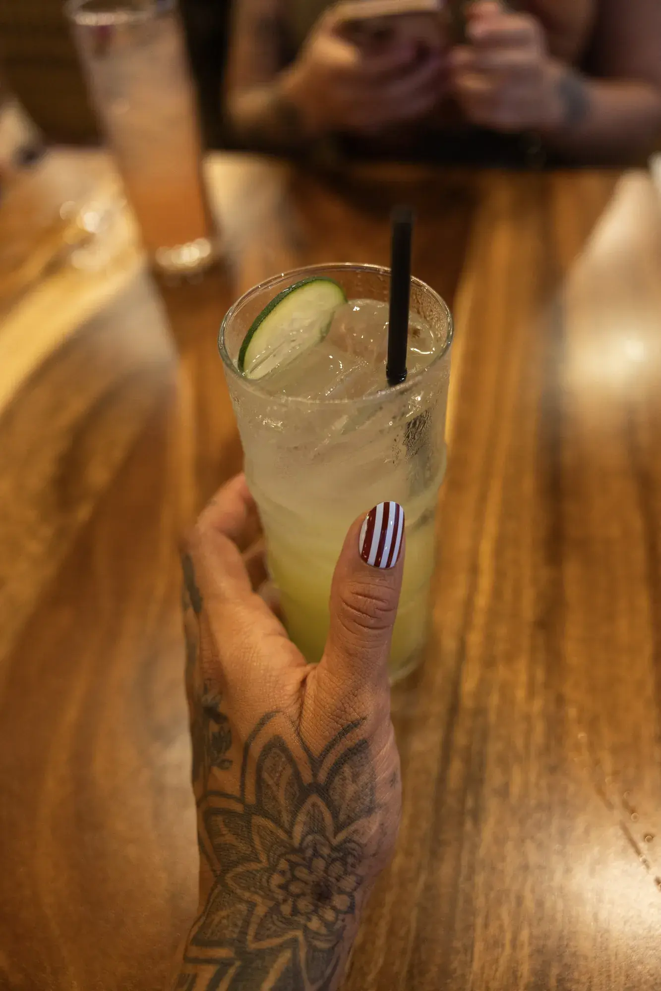 Garden Smash at Kona Inn Restaurant, Bombay Sapphire gin or Skyy vodka, lemongrass ginger syrup, cucumber, lime.